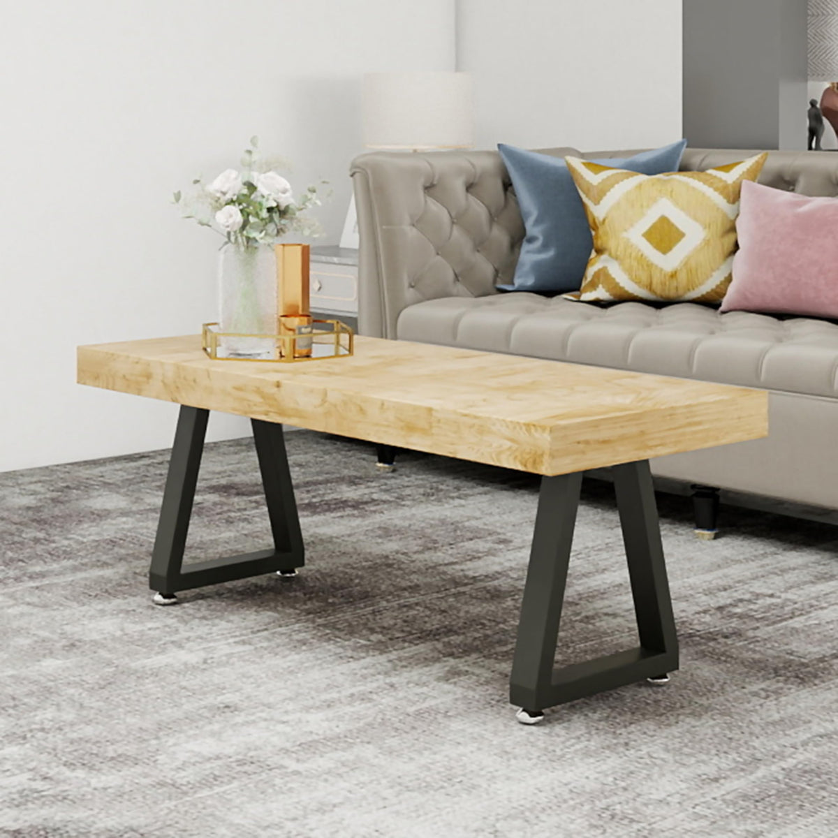 Y-CFHFC metal coffee table legs pair well with wood tops for a sturdy upgrade.