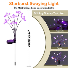 YaaFen solar garden lights in starburst form add festive ambiance to patios and walkways.