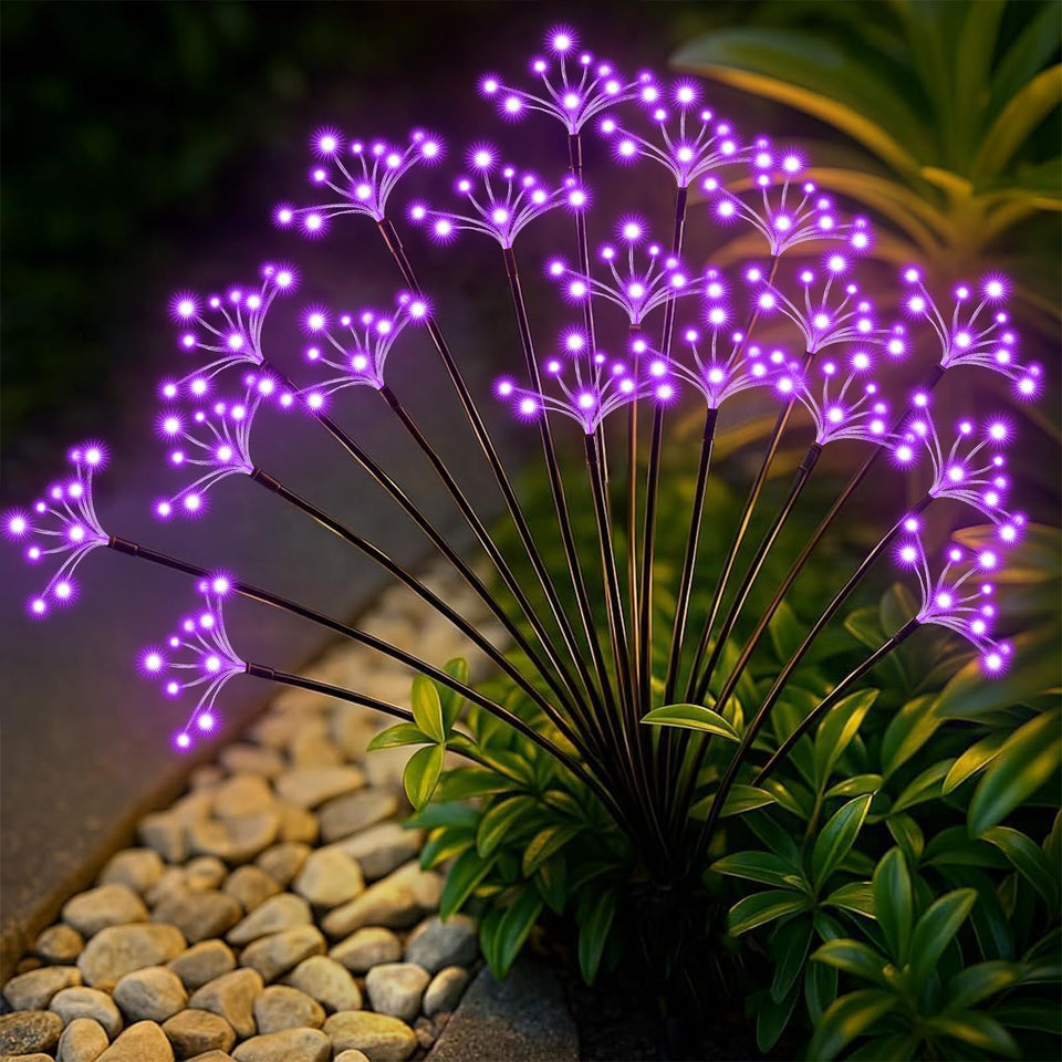 YaaFen starburst copper-wire lights illuminate yards with a graceful swaying glow.