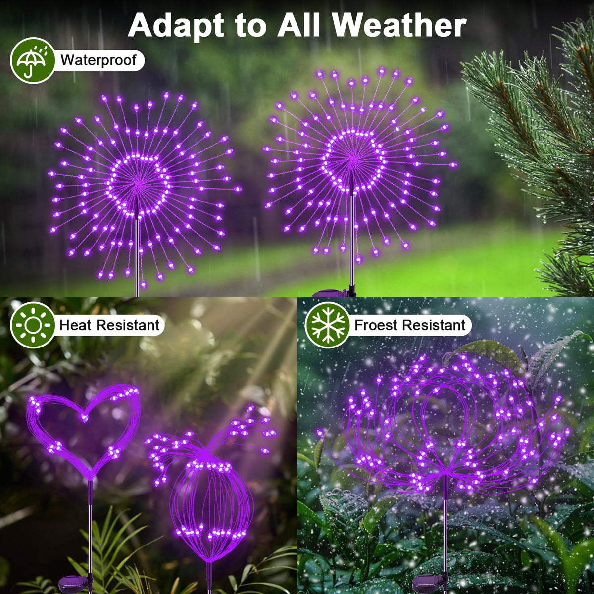 YaaFen IP65 waterproof lights endure rainy weather for year-round decor