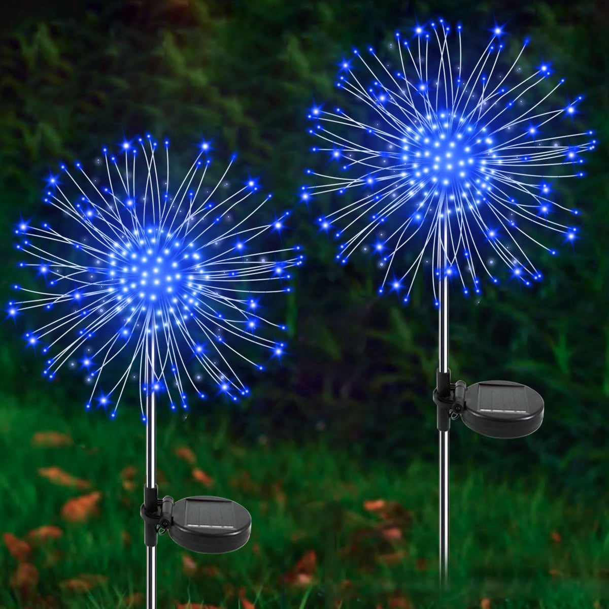YaaFen solar garden lights show 120-LED twinkling fireworks for vibrant outdoor ambiance.