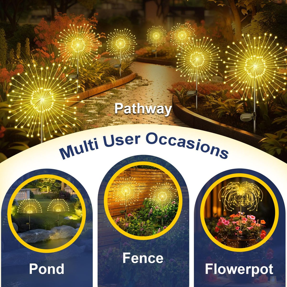YaaFen solar garden lights ideal for pathway and yard decor