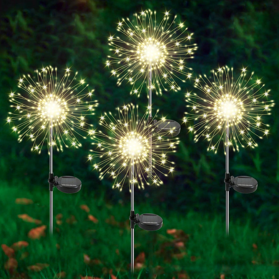 YaaFen solar garden lights twinkling fireworks 120 LED illuminate pathways beautifully