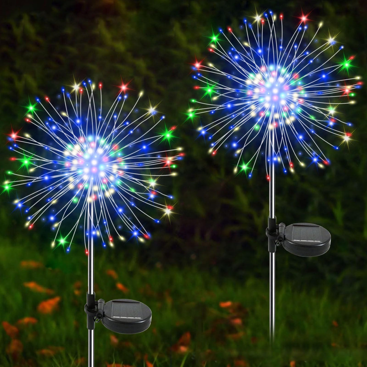 YaaFen solar garden lights twinkling fireworks brighten walkways at night