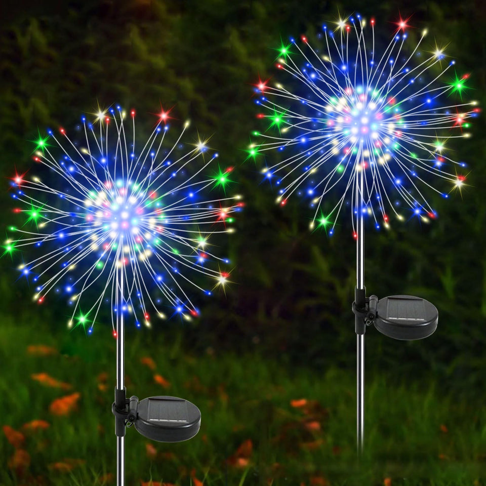 YaaFen solar garden lights twinkling fireworks brighten walkways at night