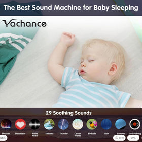 YACHANCE sound machine offers 29 soothing sounds for flexible sleep