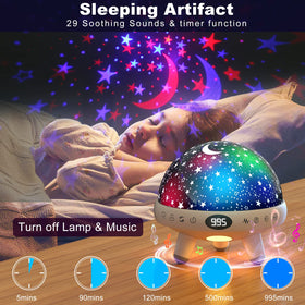 YACHANCE star projector delivers 360-degree rotation and colorful scenes