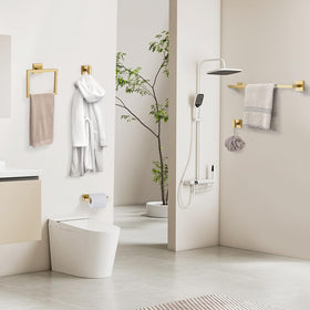 YACVCL brushed gold toilet paper holder delivers convenient reach and style.