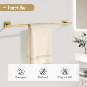 YACVCL brushed gold towel ring adds accessible storage and elevated style.
