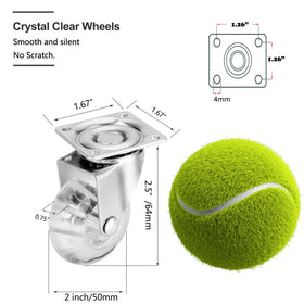 YAEMIKY 360-degree-plate swivel casters for smooth, quiet movement.