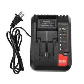 Yagaiayumi 20V fast charger front view; rapid readiness for compatible batteries.