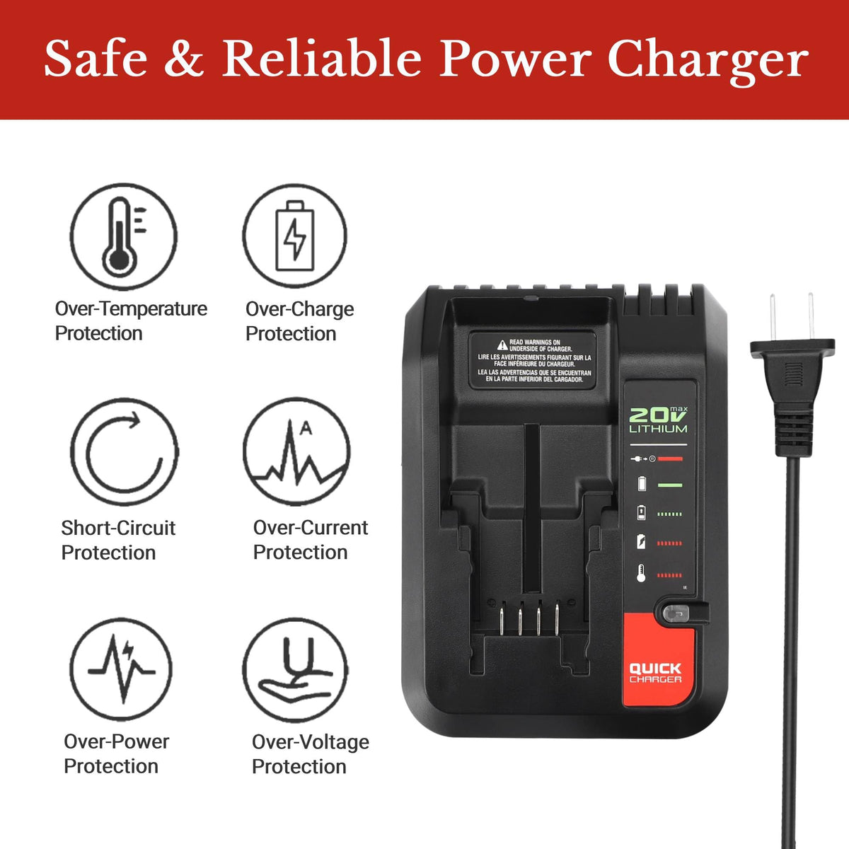 Yagaiayumi 20V fast charger in use with a LBXR2020 battery for quick top-ups.