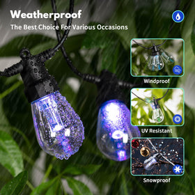 YAIYAN connectable outdoor string lights expanded to 100ft for larger spaces