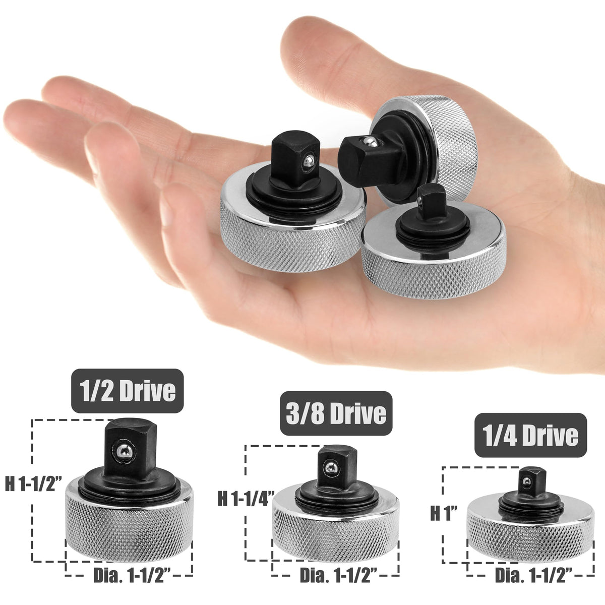 YAKAMOZ mini finger ratchet set 1/2 drive for reach and leverage.