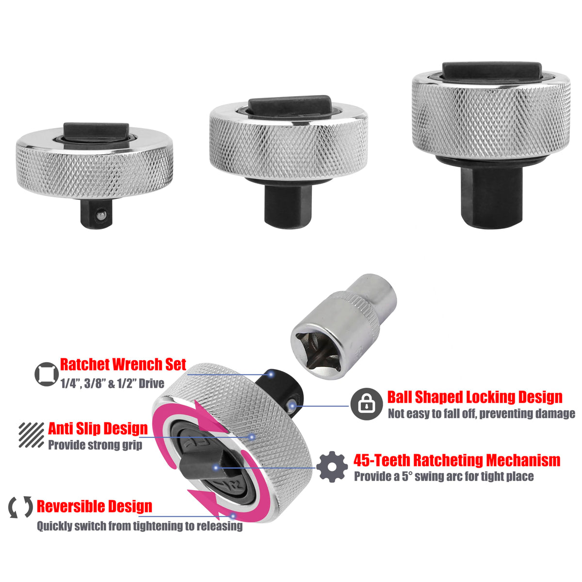 YAKAMOZ thumbwheel ratchet in use for quick adjustments in confined areas.