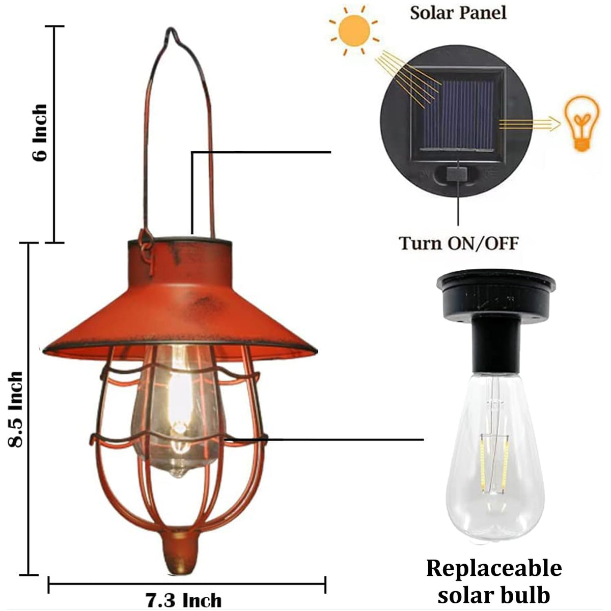 YAKii IP44 weatherproof red lantern ready for outdoors.