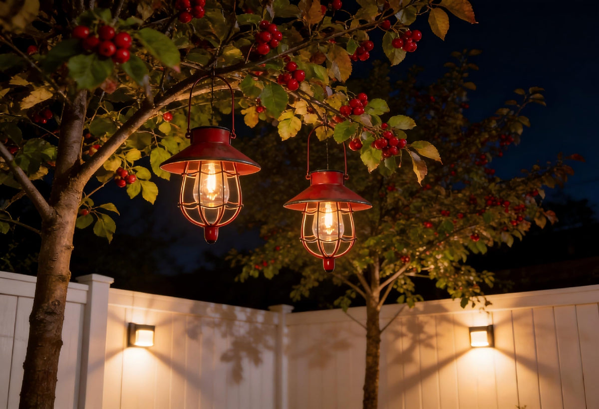 YAKii metal shell lantern with rust-resistant finish.