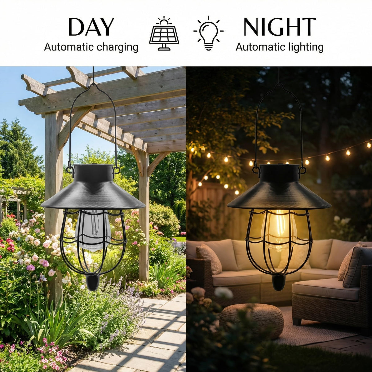 IP44 waterproof lantern design keeps YAKii lights secure during light rain.