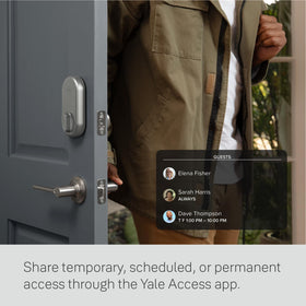 Yale Approach keyless entry with a sleek finish complementing modern doors
