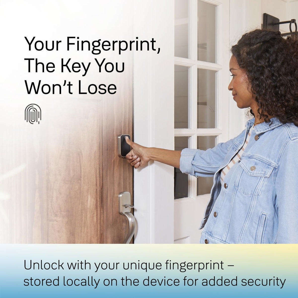 Yale Assure Lock 2 Touch keypad and fingerprint sensor close-up for secure keyless access.