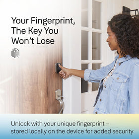 Yale Assure Lock 2 Touch keypad and fingerprint sensor close-up for secure keyless access.