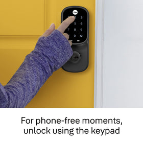 Yale Assure Lever auto-unlocks when approaching for convenient entry.