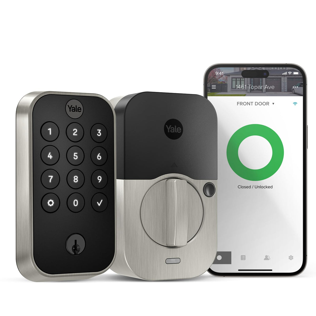 Yale Assure Lock 2 on door with keypad for easy code entry and remote access