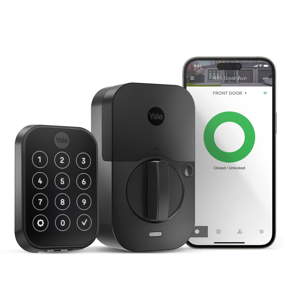 Yale Assure Lock 2 keypad front view shows keyless entry and secure design.
