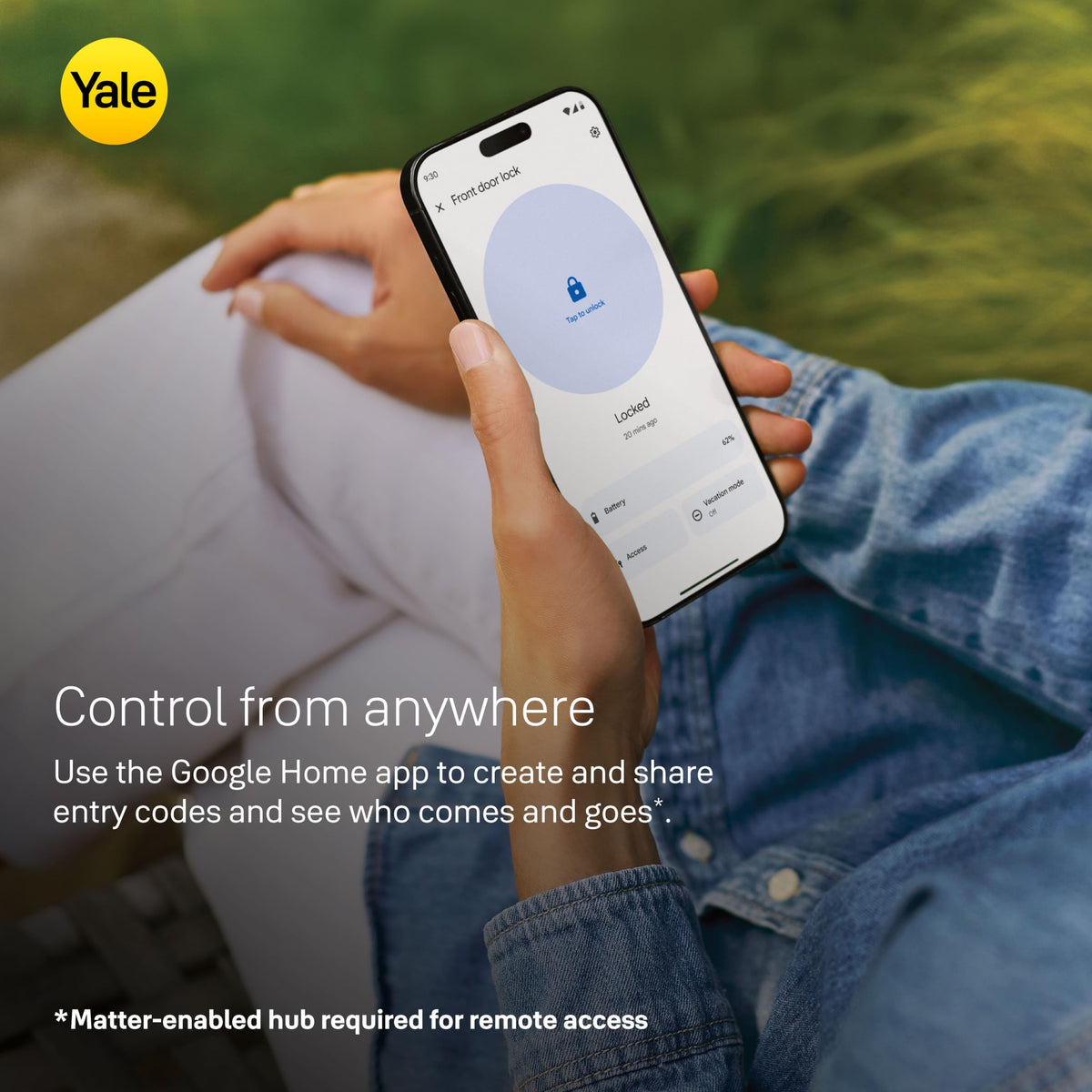 Yale smart lock in use with Google Home for remote access and alerts