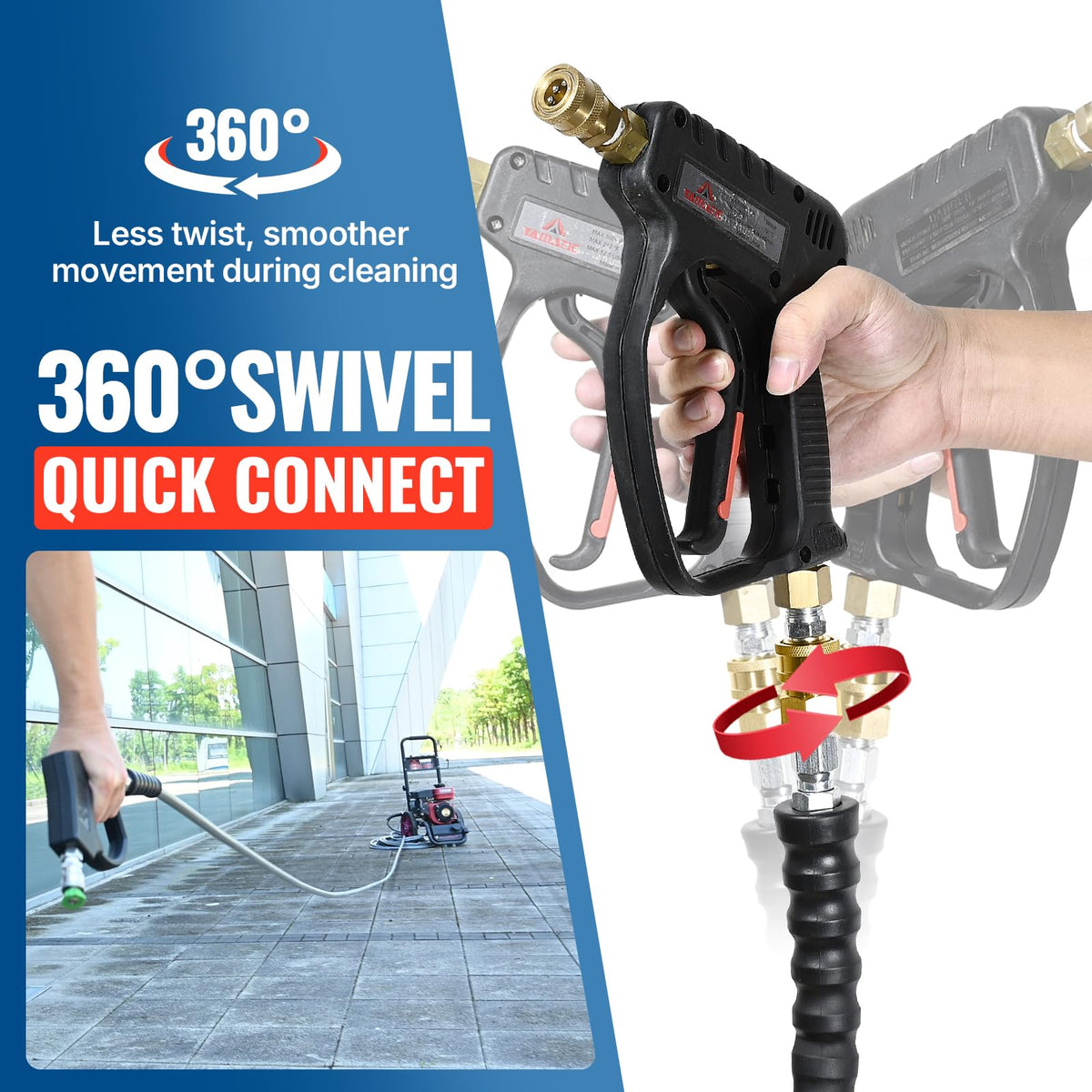 YAMATIC 4200 PSI working pressure hose ready for heavy-duty washing