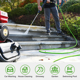 YAMATIC green pressure washer hose ideal for outdoor gas and electric washers
