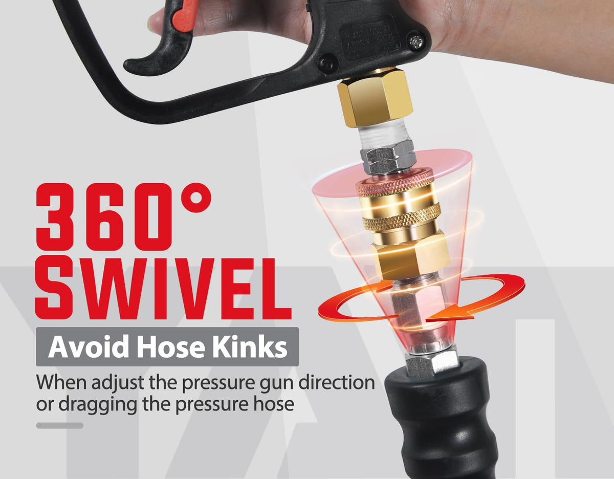YAMATIC hose handles hot and cold water up to 212°F for versatile cleaning