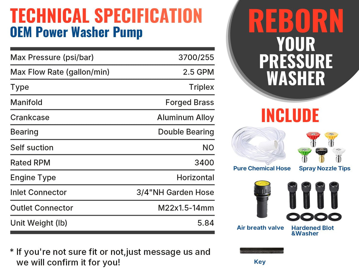 YAMATIC oil-filled pump note, pre-filled oil requires change every 50 hours.