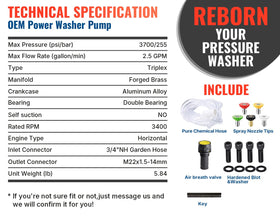 YAMATIC oil-filled pump note, pre-filled oil requires change every 50 hours.