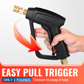 YAMATIC stainless extension wand, 3-position, expands reach.