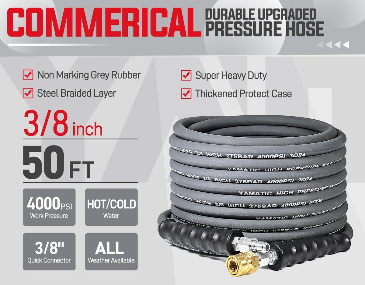 YAMATIC 360-degree swivel reduces hose tangling during wash work