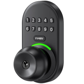 Yamiry keypad smart lock front door setup showing quick install and convenient access