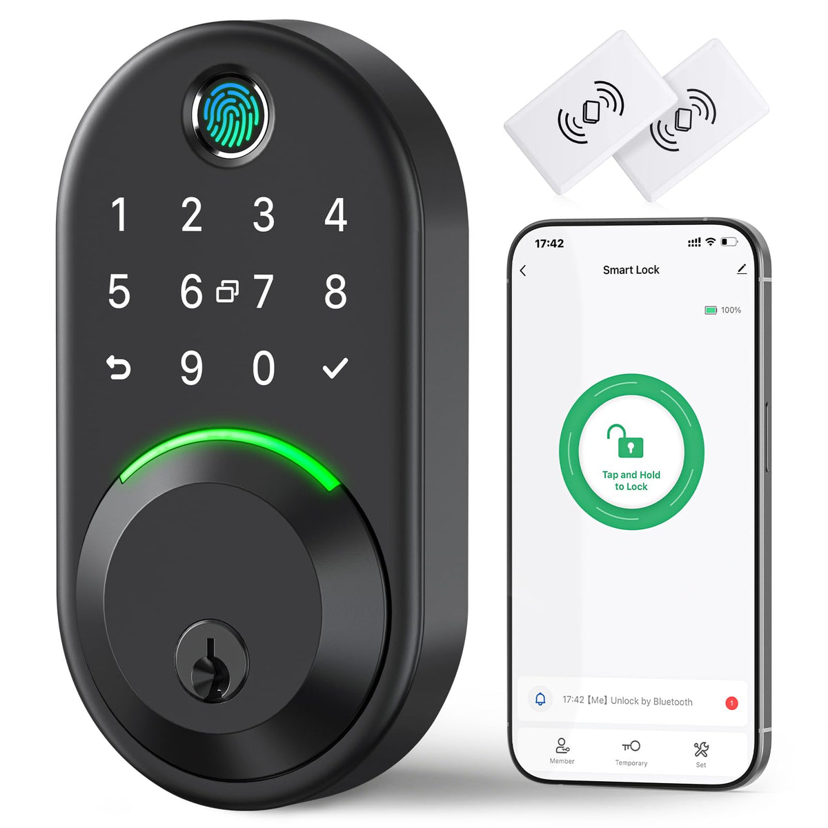 Yamiry Smart Deadbolt with fingerprint authentication for quick, secure entry
