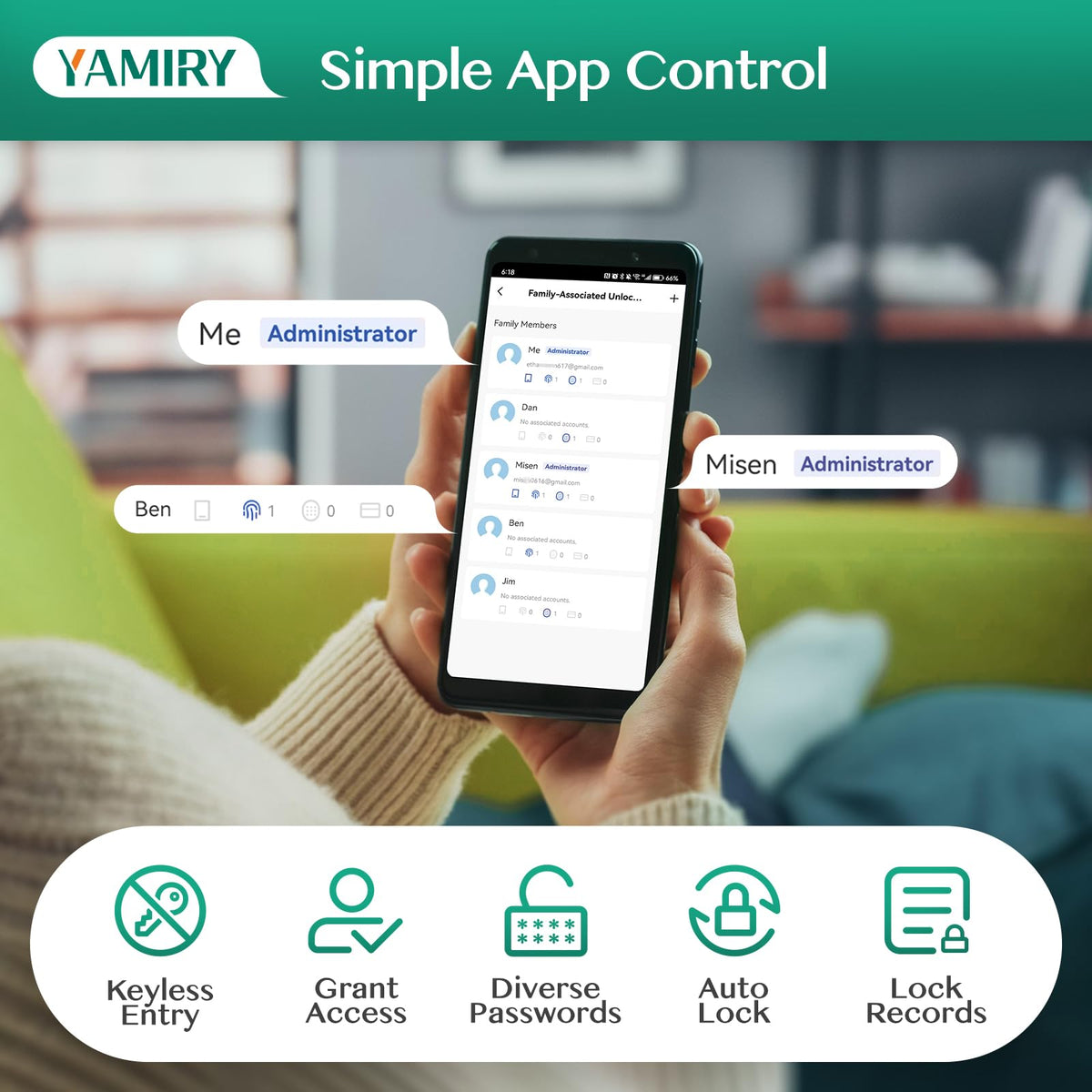 Yamiry Deadbolt showcasing flexible locking options for security