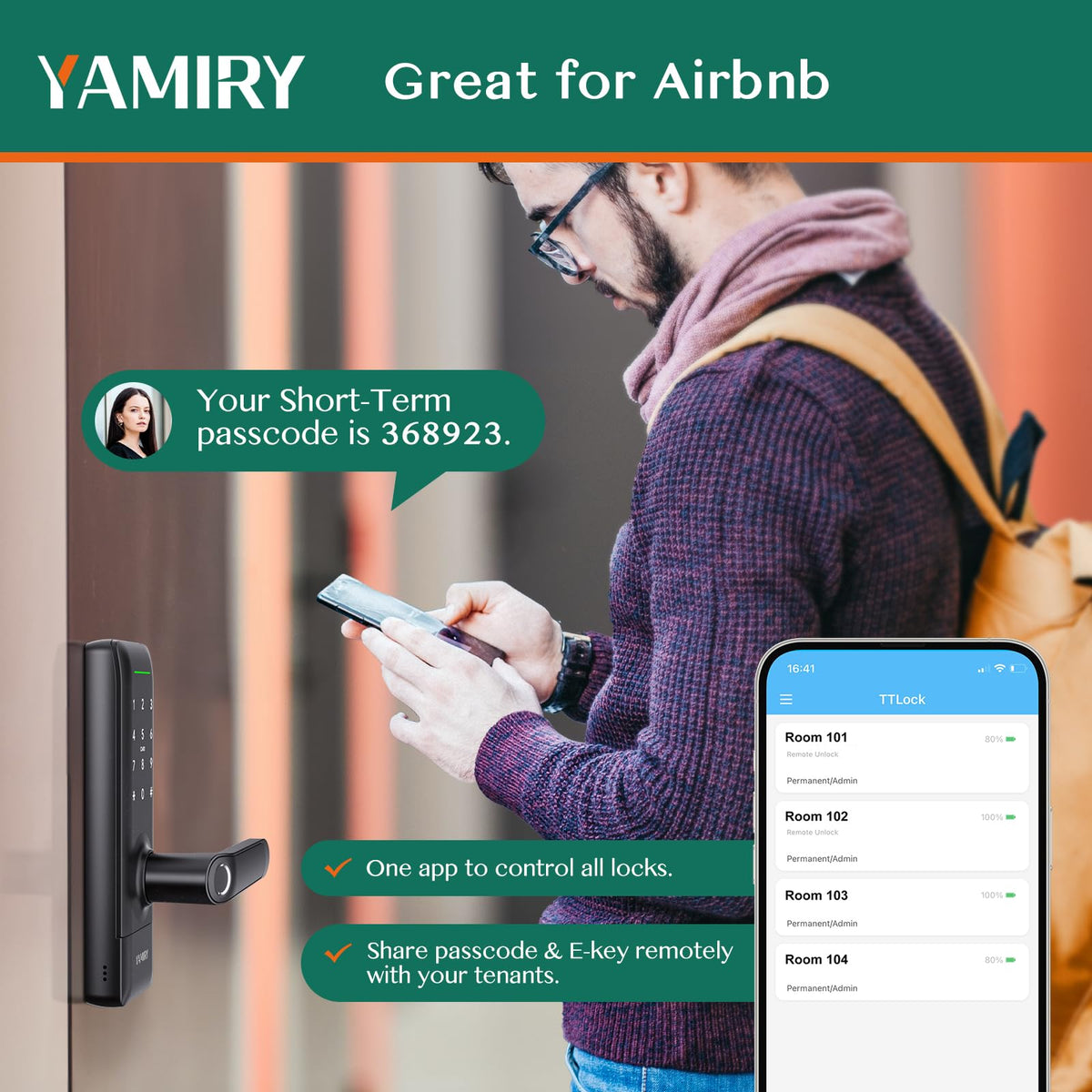 Yamiry Smart Door Lock DIY installation process with screwdriver compatibility