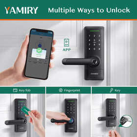Yamiry Smart Door Lock fingerprint sensor enables quick biometric access