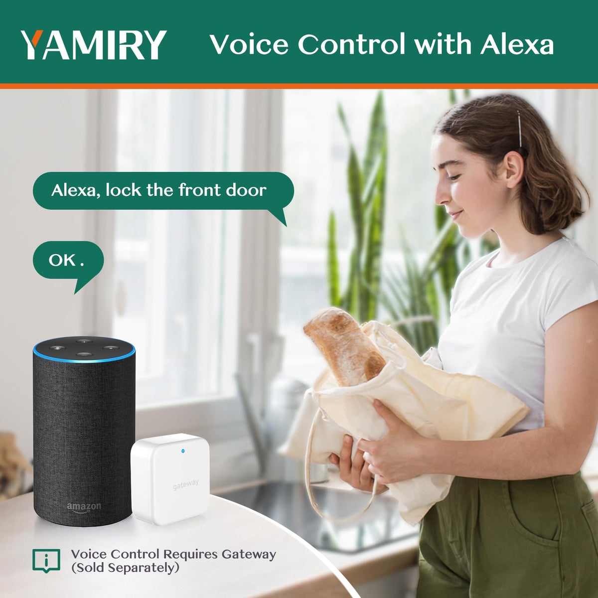 Yamiry Smart Door Lock keyless entry with six unlock options