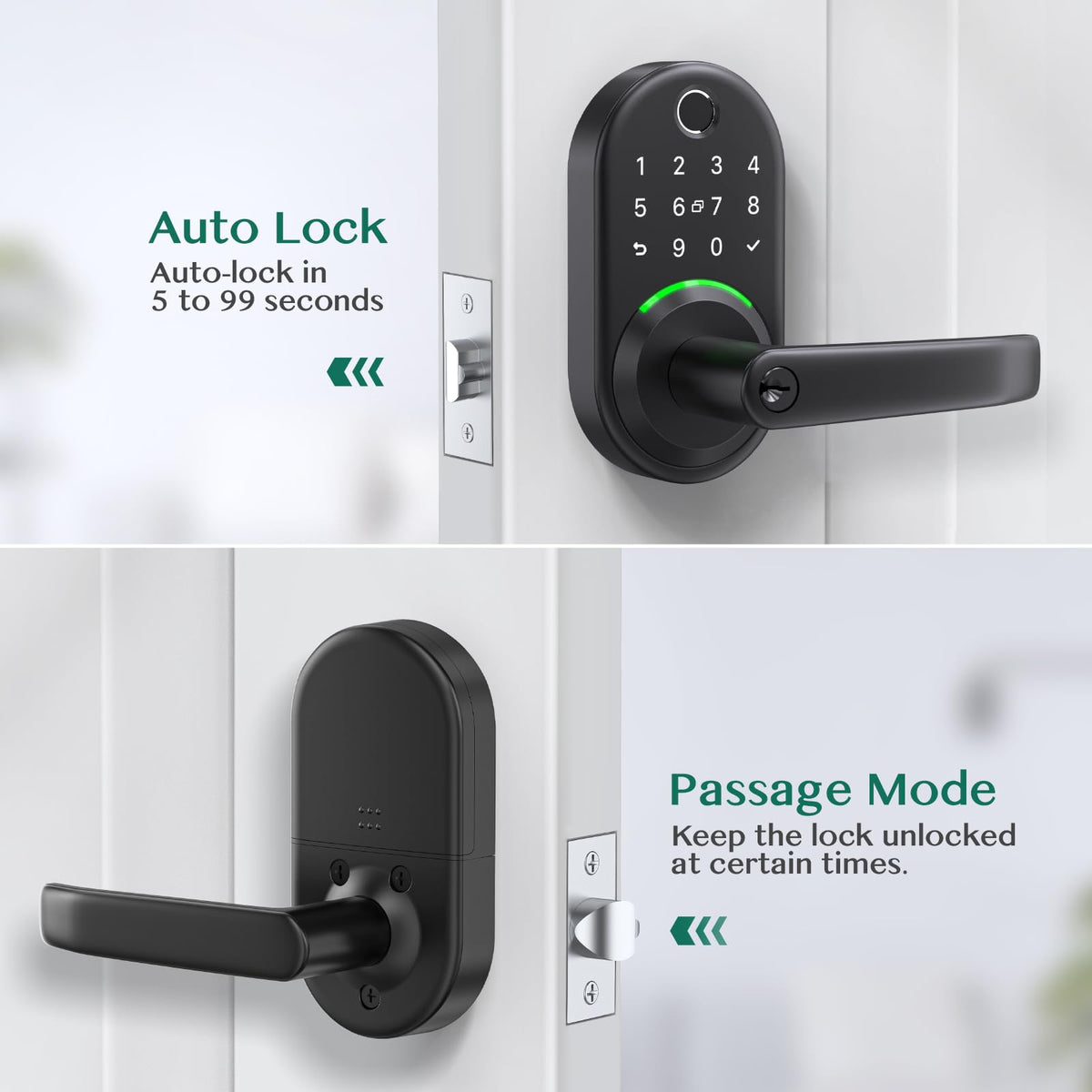 Yamiry Smart Lock DIY installation shown on a standard door.