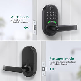 Yamiry Smart Lock DIY installation shown on a standard door.