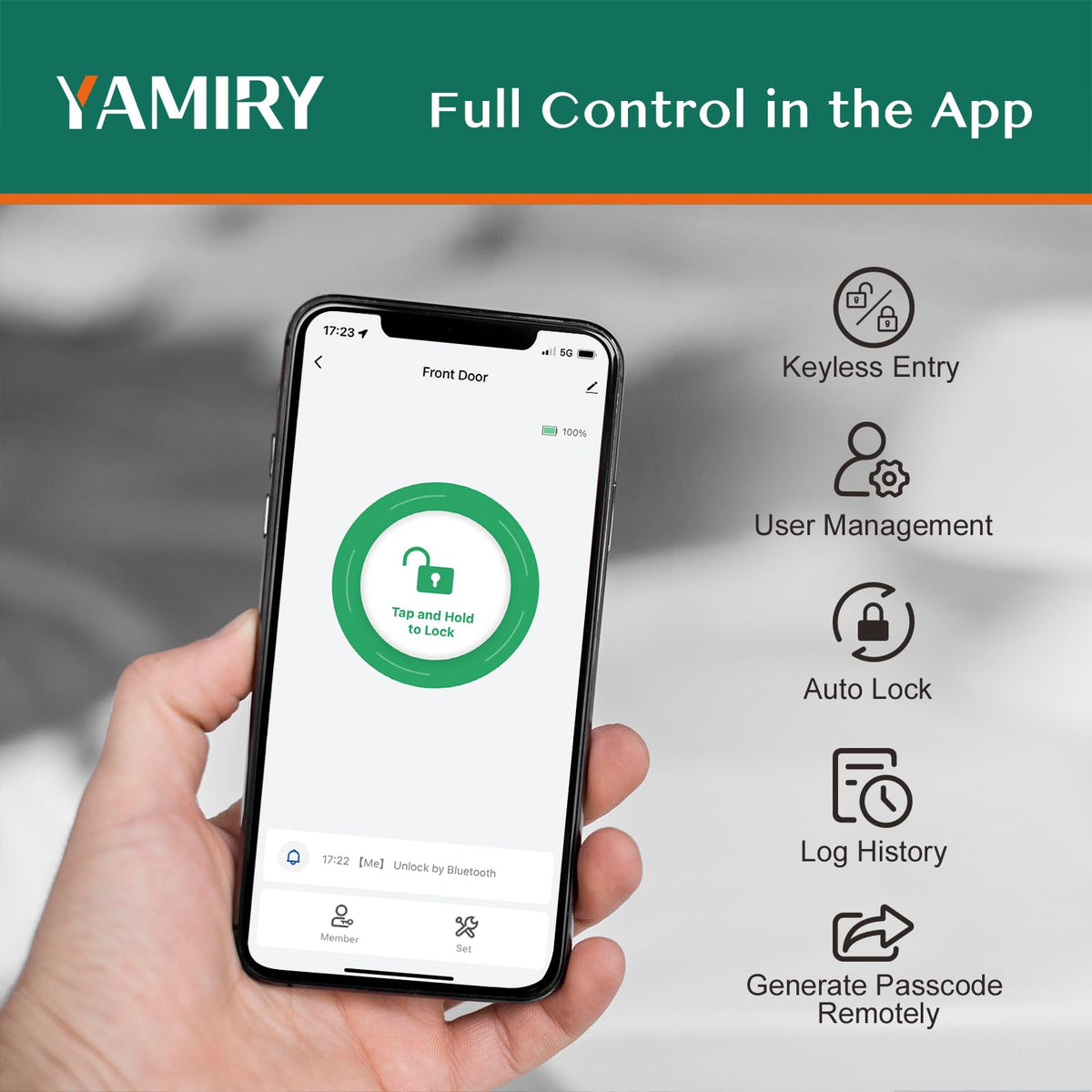 Yamiry Smart Lock keyfob for fast wireless entry.