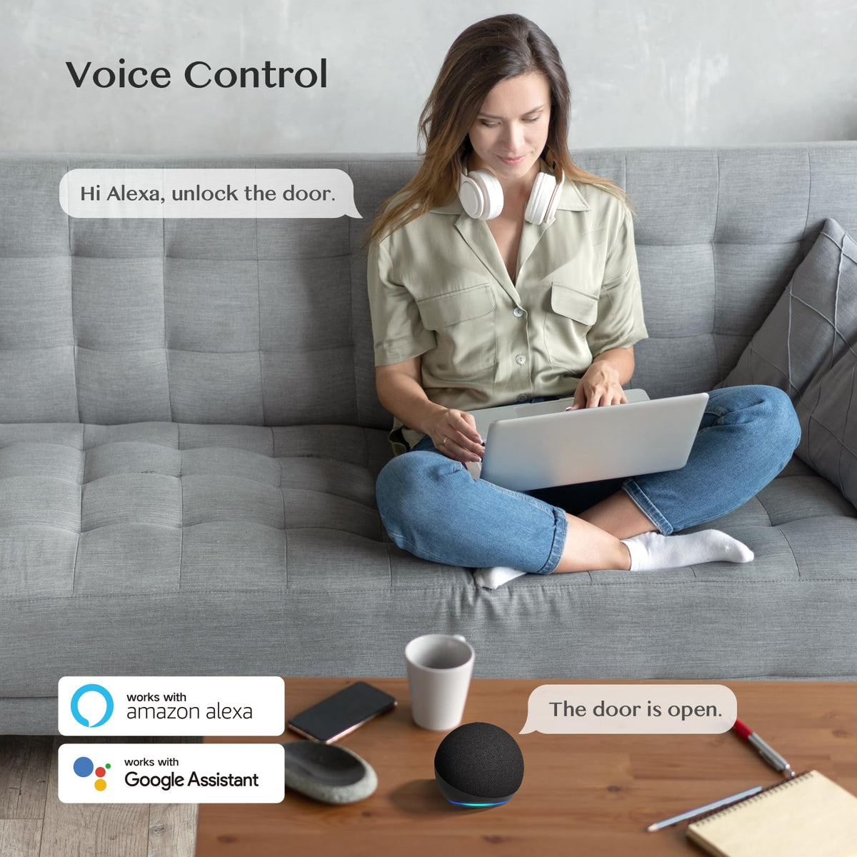Yamiry integrates with Alexa and Google Assistant for voice control.