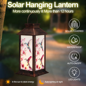 Yamodoor vintage hummingbird design lantern brightens pathways and patios.