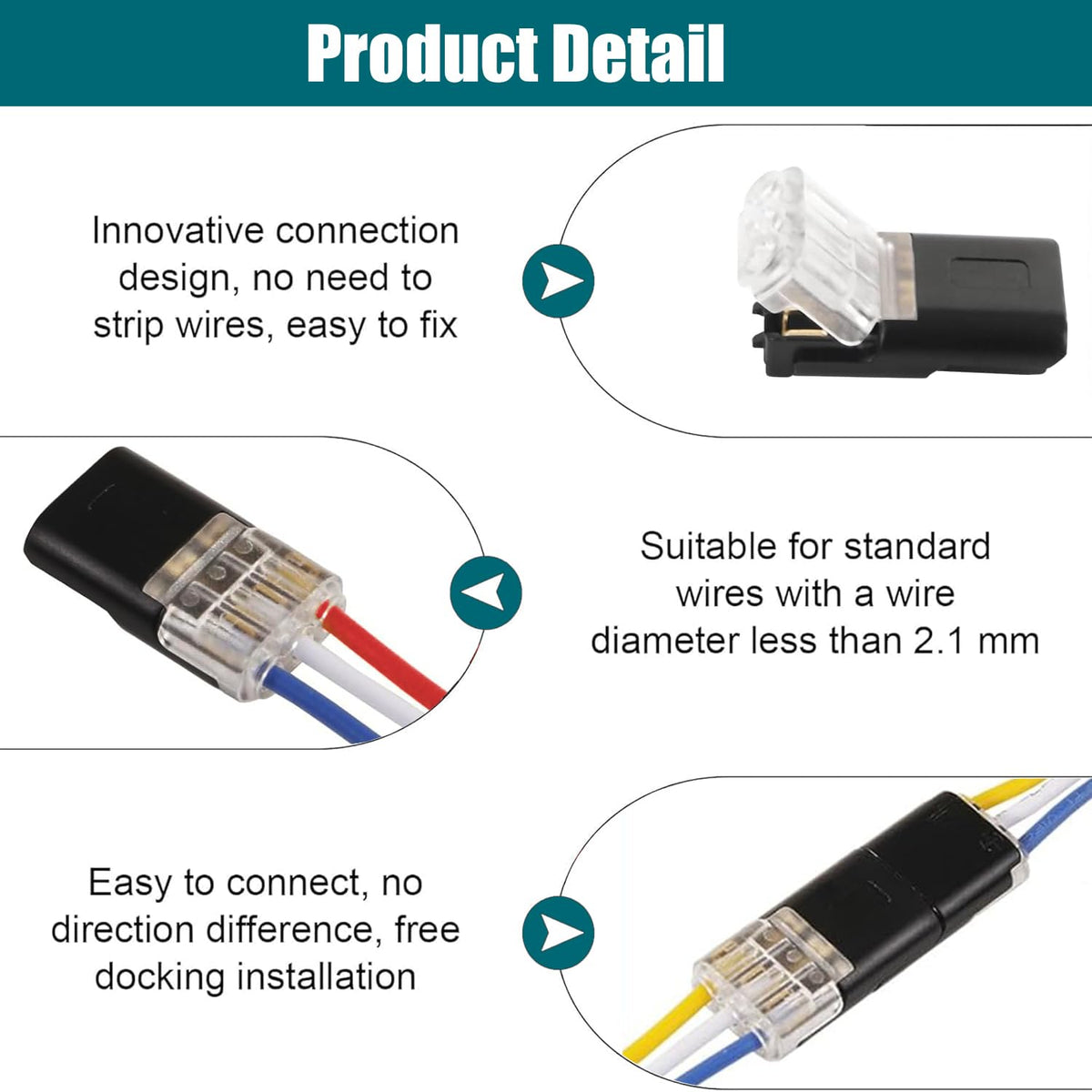 Yancincny bayonet-lock clip ensures secure locking to prevent flicker.