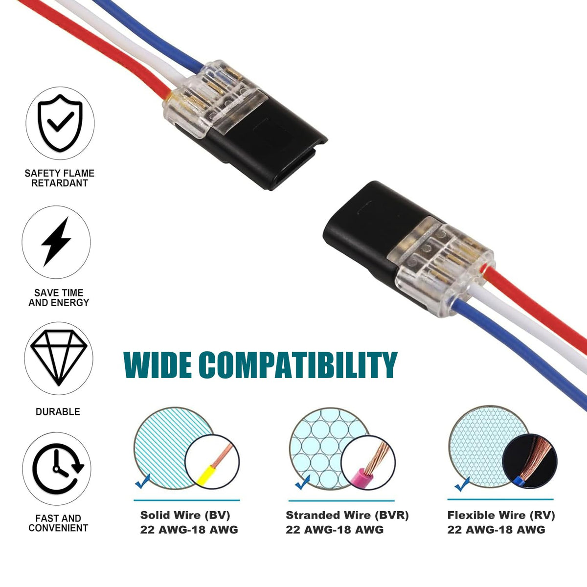 Yancincny RGB strip connector enables tool-free, secure installation for reliable under-cabinet lighting.