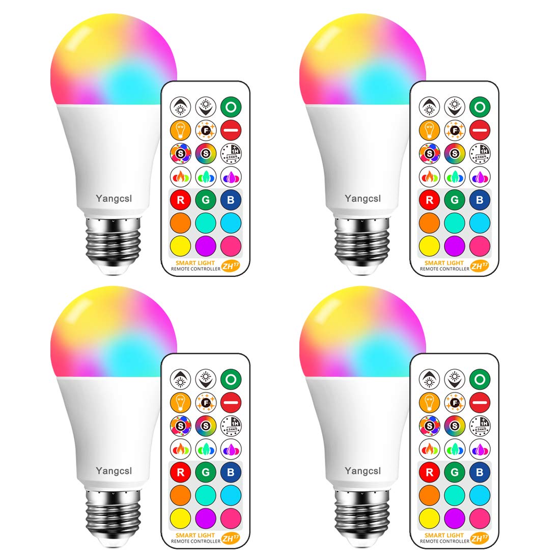 Yangcsl LED bulb with remote control for effortless mood lighting.